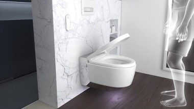 Activated proximity sensor on the Geberit AquaClean Mera shower toilet